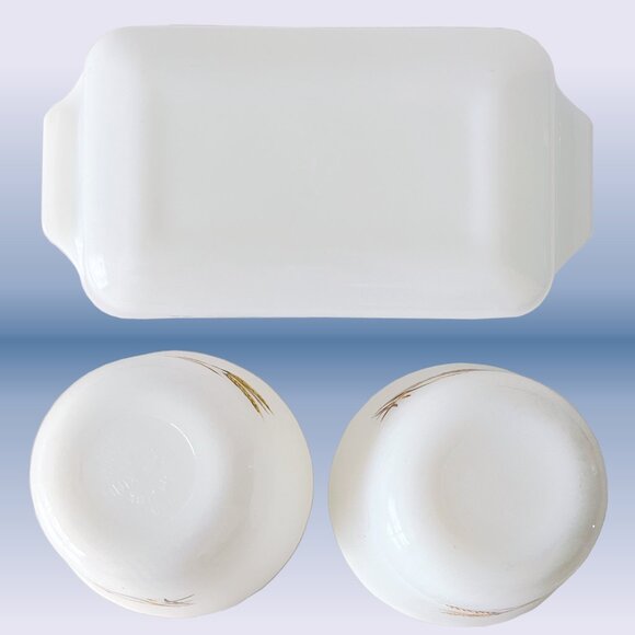 MCM Vintage Fire King Milk Glass Anchor Hocking Loaf & Custard Dish -  CIRCA 60s - Picture 8 of 16